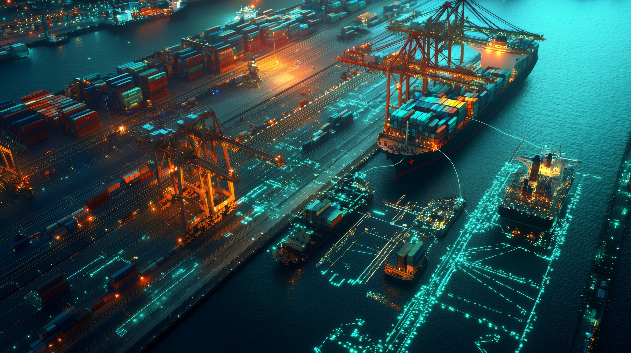 Digital twin concept for port systems